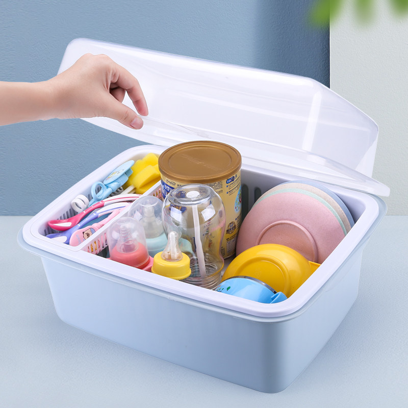 放婴儿奶瓶收纳箱防尘宝宝沥水架餐具辅食收纳盒大号带盖婴儿用品,婴童用品,奶瓶储存盒/奶瓶盒,淘宝优惠券,粉丝福利购,淘宝优惠卷