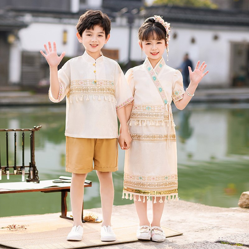 少数民族服装儿童苗族壮族三月三广西幼儿园表演服舞蹈男女节日服