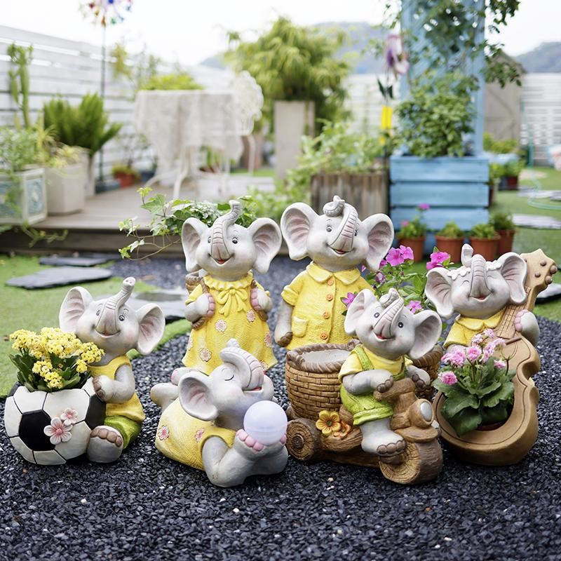 创意大象造型花盆花园庭院露台院子幼儿园造景布置装饰景观摆件