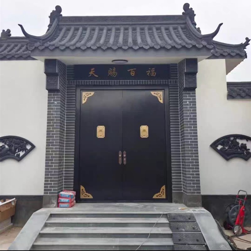 仿古扇形梅兰竹菊砖雕镂空水泥花格窗中式围墙花窗四合院影壁装饰