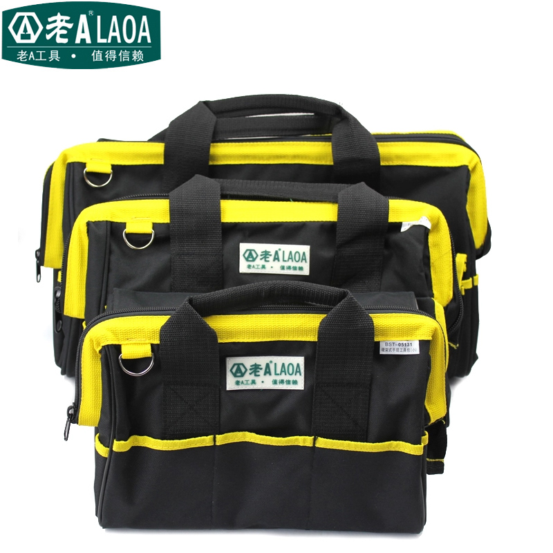 老A 家电维修售后工具包 多功能加厚帆布电工包手提14/18寸可印字