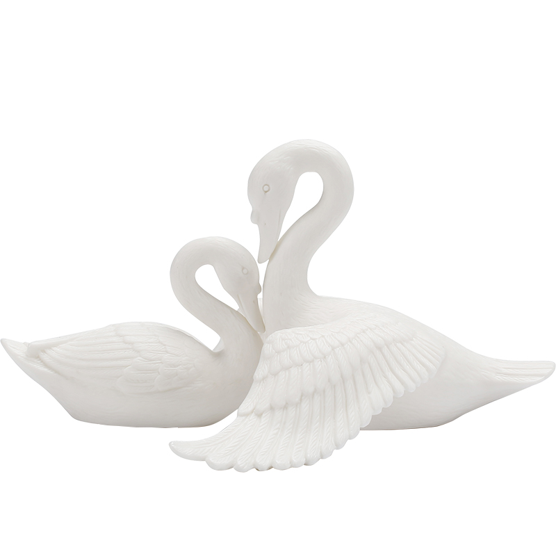 家居装饰创意小摆件现代简约电视玄关柜客厅陶瓷工艺品造景白天鹅