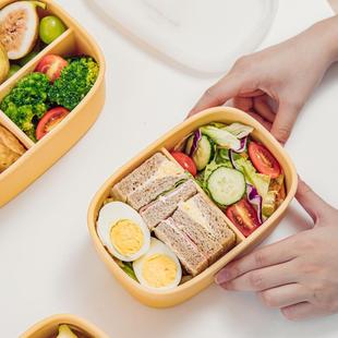 树可小食光硅胶保鲜盒饭盒微波炉加热带饭大容量密封盒食品级带盖