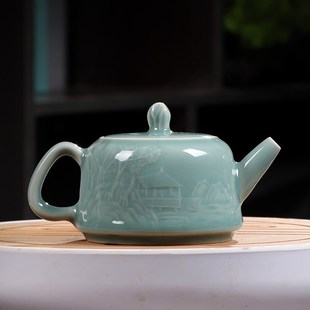龙泉御茗青瓷单壶陶瓷功夫茶具大号泡茶壶带过滤茶壶定制家用送礼