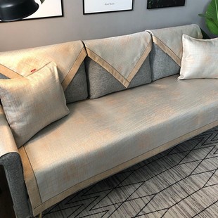 可水洗凉席冰丝沙发垫夏天款 四季 通用轻奢风防滑坐垫真皮套罩夏季