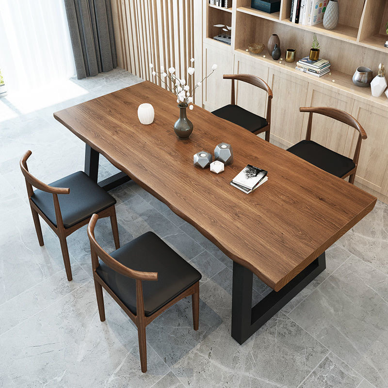 现代实木办公室会议桌工业风办公洽谈桌大型长条桌电脑办公桌