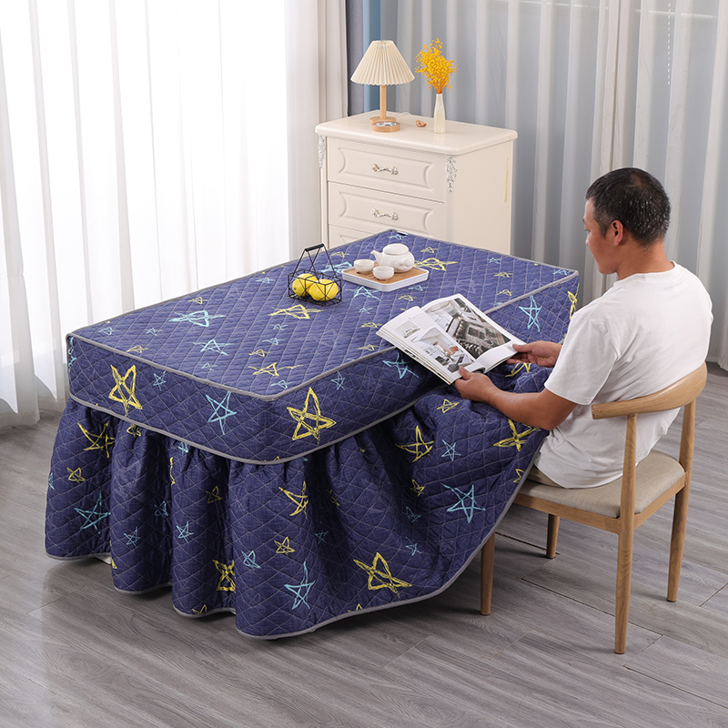 冬季加厚长方形烤火桌子罩大裙摆电取暖桌布电动茶几烤火被1米5