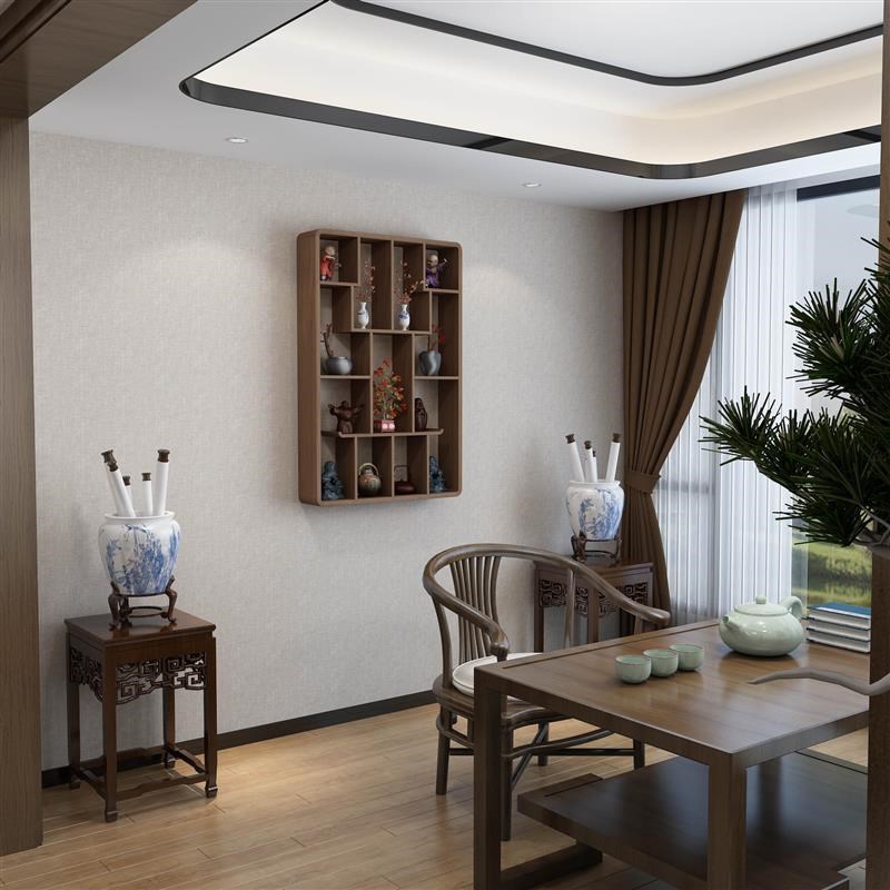 博古架实木中式挂墙茶叶置物壁挂现代墙上多宝阁茶壶茶室