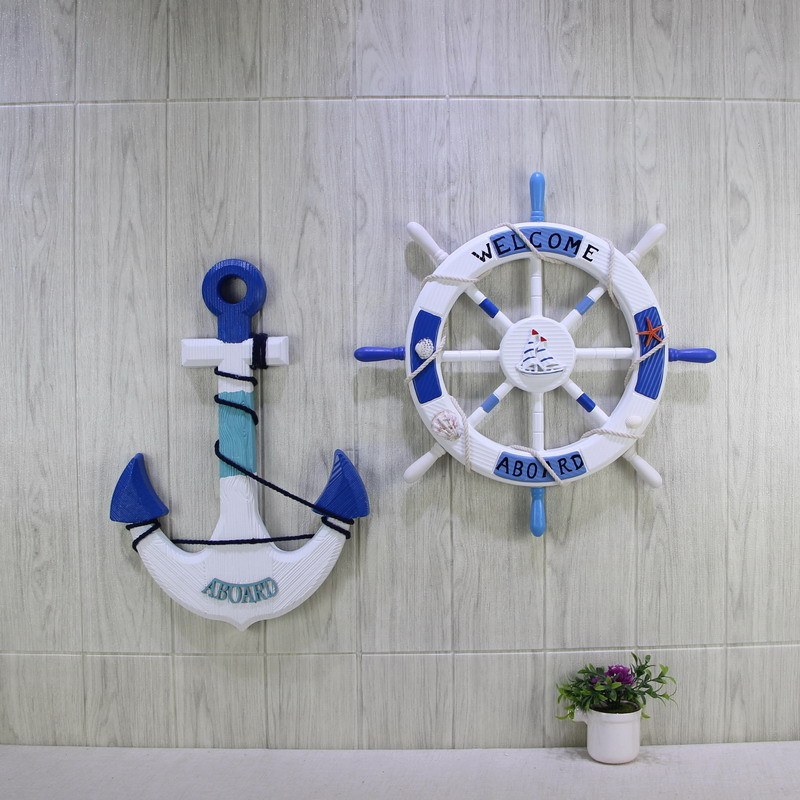 地中海装饰船舵挂件船锚壁饰挂饰海洋风格儿童房样板房间客厅墙饰,家居饰品,壁饰,淘宝优惠券,粉丝福利购,淘宝优惠卷