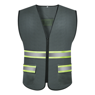 深圳市政安全纠察巡查反光背心透气装住建局灰色中建施工马甲