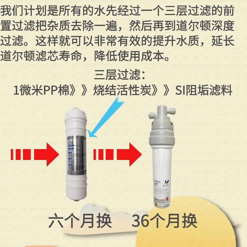 阻垢炭过滤器三级过滤阻垢雅科比炭除氯适用匠心立升净水超滤机