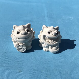 爱小狮子茶宠硅胶模具创意一对石狮青砂石元宝铜币水泥模具