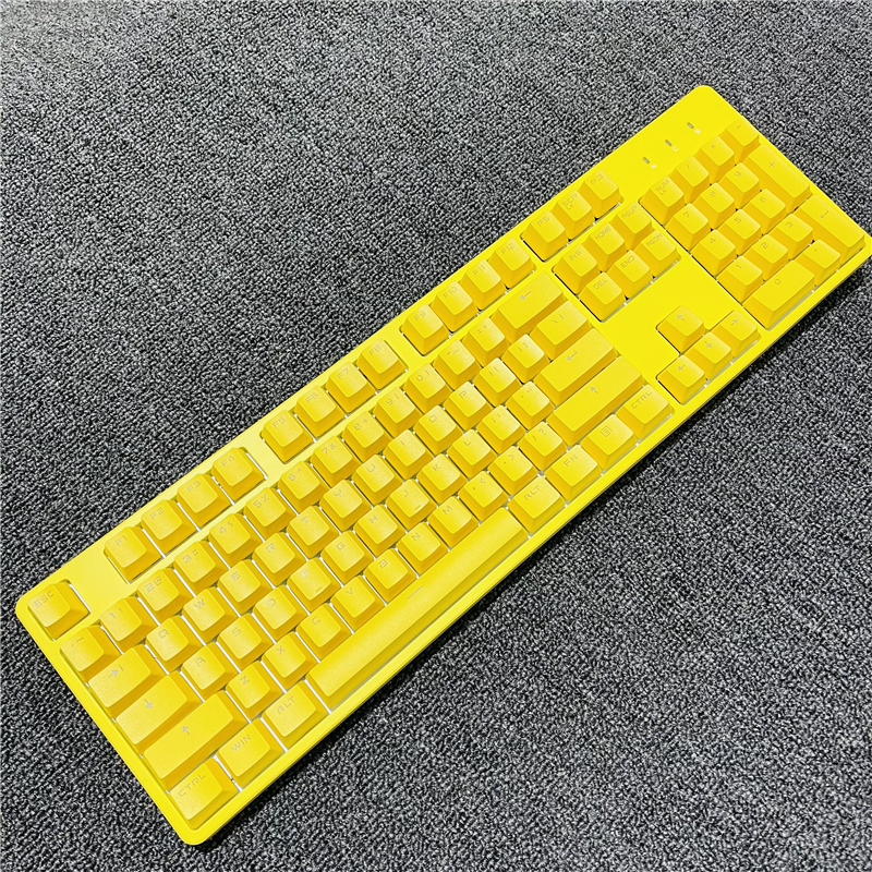凡酷F104高特插拔青轴茶轴黑轴红轴键线分离纯色PBT机械键盘白光