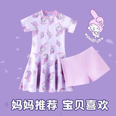 2025新款新款可爱小清新连体款儿童泳衣4-12岁女童韩版泳装舒高品