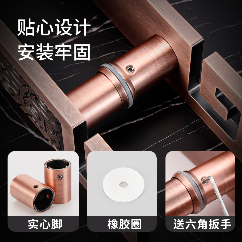 中式大门拉手仿古铜玻璃门把手定制logo刻字高档商铺门拉手铝合金