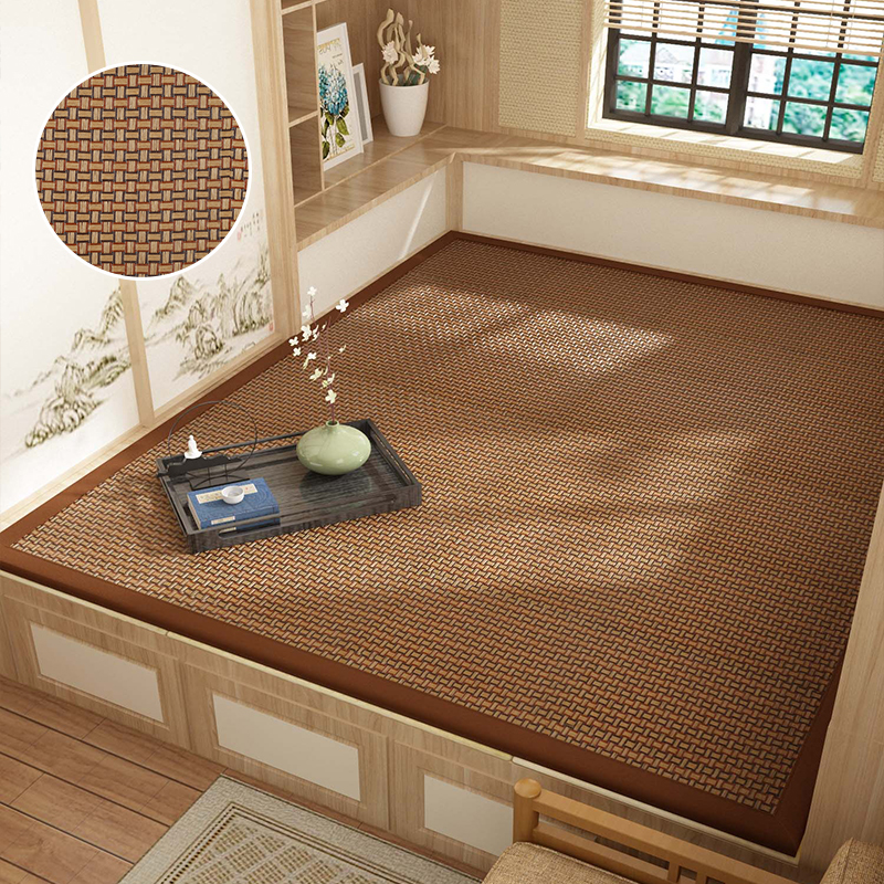 日式榻榻米床垫夏季专用凉席打地铺午休睡垫卧室床边防摔藤席定制
