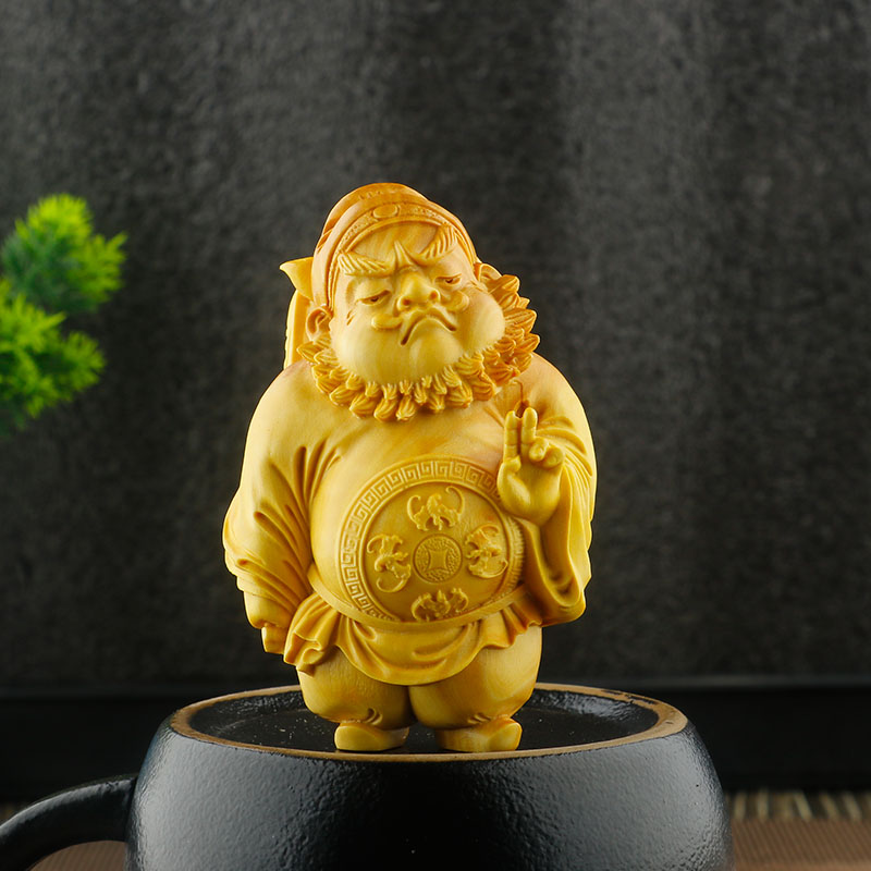 小叶黄杨木雕刻手把件文玩把玩件男士随身盘玩实木钟馗纳福小摆件