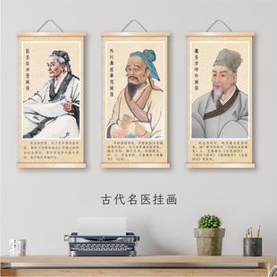 医圣张仲景药圣孙思邈画 画像古代中医名医人物卷轴挂画 画诊所装