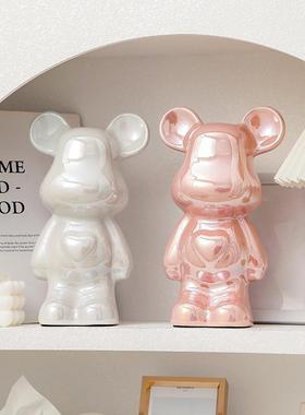 新潮的28厘米陶瓷电镀护理熊高品质可访问的豪华入口酒柜装饰品客