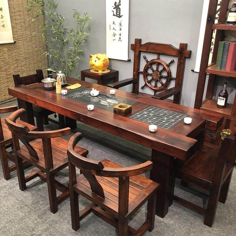 老船木茶桌椅组合实木茶几一体功夫茶台套装办公室客厅覆古泡茶桌,住宅家具,家用茶台/茶桌,淘宝优惠券,粉丝福利购,淘宝优惠卷