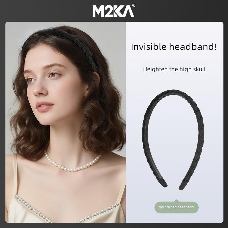 M2Ka细款发箍简约麻花辫编织头箍高颅顶不压头发卡时尚气质百搭女