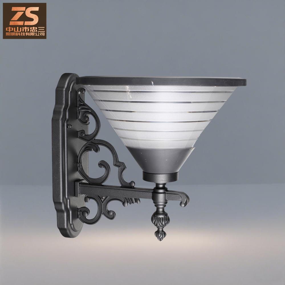 新款户外太阳能草坪灯太阳柱头灯太阳能壁灯直径200型号ZS-6701B