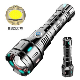 手电筒强光充电远射超亮家用防身户外小探照灯ledZ变焦氙气灯