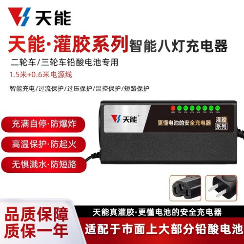 天能电动车高端充电器快速充电