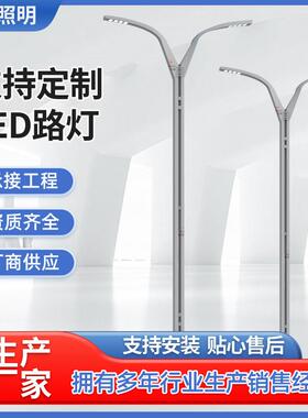 户外led双头路灯新农村小区公园广场3/4/5/6米道路照明高杆灯超亮