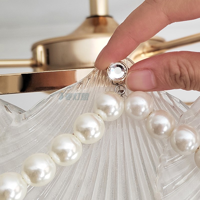 风扇灯2025新款奶油吊灯客厅餐厅轻奢卧室遥控变频贝壳法式电扇灯