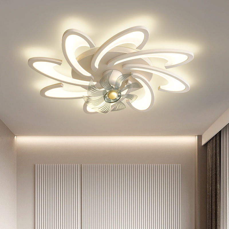 风扇灯360度摇头客厅灯现代简约大厅灯卧室餐厅一体电扇led吸顶灯