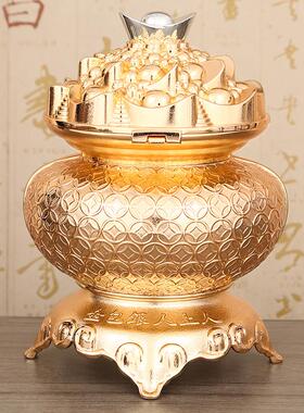 现货原装李居明九运吉祥物聚宝盆音乐盒摆件化五黄二黑客厅摆设