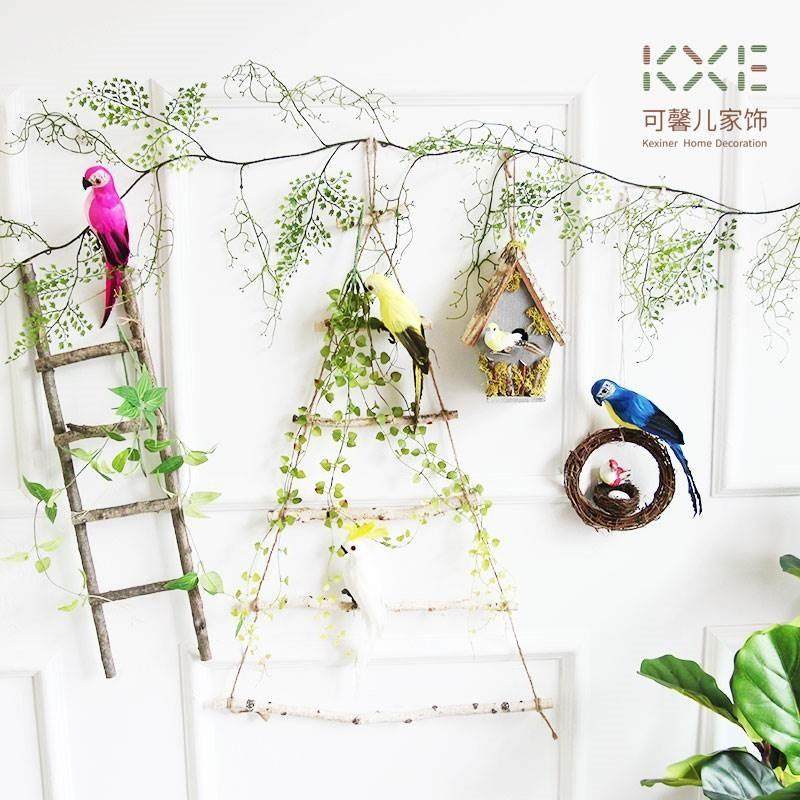 墙上挂模拟鸟巢幼儿园装饰客厅挂干树枝墙壁植物手工创意,家居饰品,壁饰,淘宝优惠券,粉丝福利购,淘宝优惠卷
