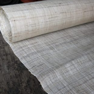 手工土布夏粗布纯苎麻透光窗帘子茶席桌布隔断麻布 倚山人