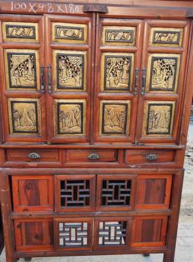 怀旧复古老物件柜子老式碗柜收纳柜农家乐厨具玄关柜影视道具摆件