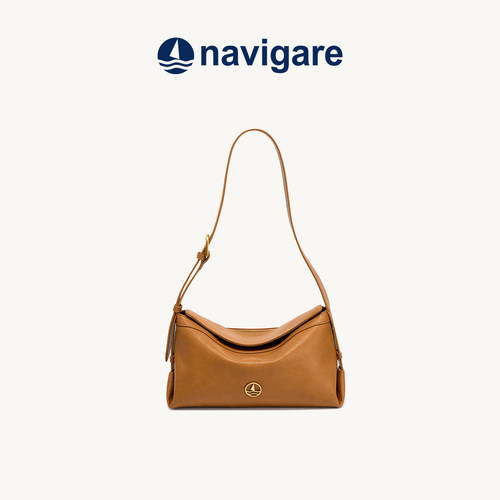 Navigare小帆船植鞣皮腋下包
