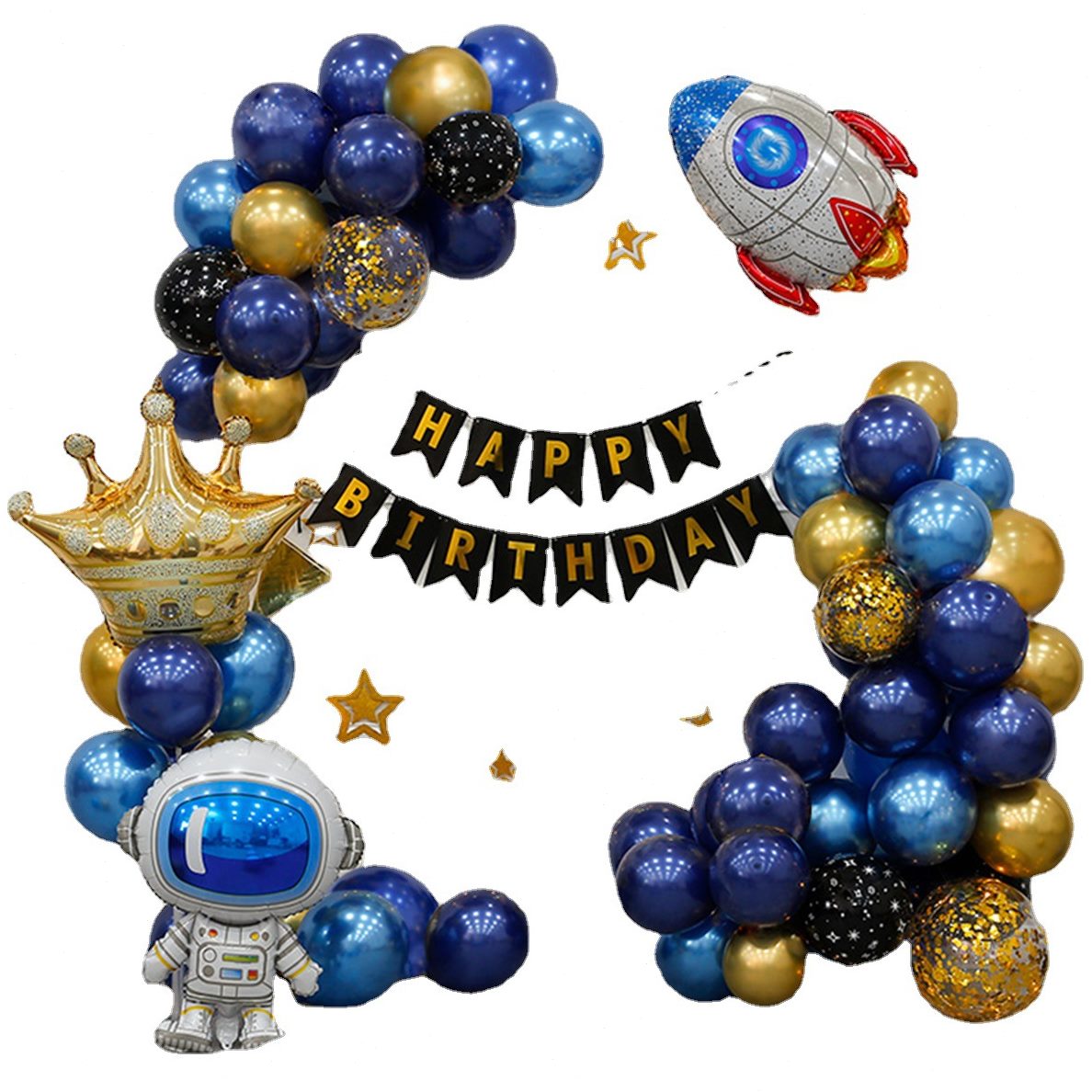 生日气球装饰场景布置孩生儿童生日快乐派对布置太空主题套装
