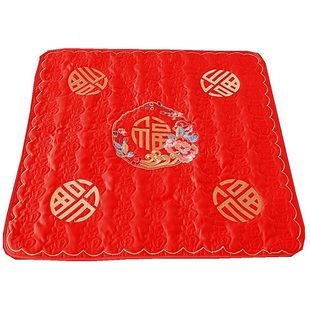 甄选女方结婚用品坐福垫结婚新娘床上坐福垫百福刺绣加大坐垫婚房