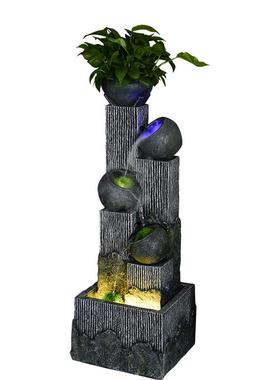 现代简约流水家居好物落地喷泉客厅电视柜旁装饰品水景加湿器摆件