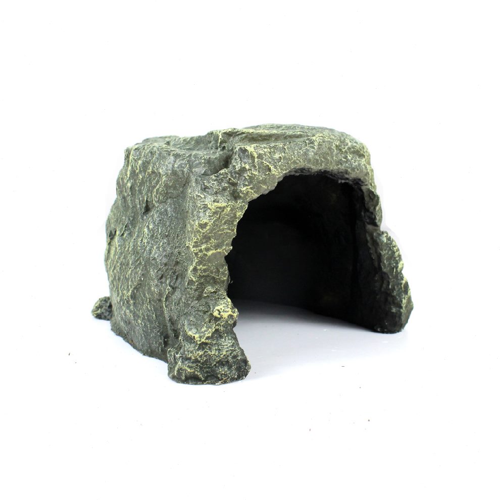 甄选爬虫箱树脂仿岩石造景爬宠乌龟晒台蜥蜴鬃狮杉实木躲避洞穴小