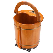 泡脚桶全自动加热足浴盆电动按摩泡脚足疗洗脚盆家用恒温高深木桶