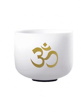 528hz水晶钵瑜伽颂钵欧姆纹音乐碗7音调打击乐器瑜伽钵套装赠棒圈