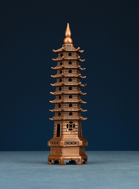 铜欣祥紫铜文昌塔摆件送孩子礼物书房书桌面办公室装饰工艺品