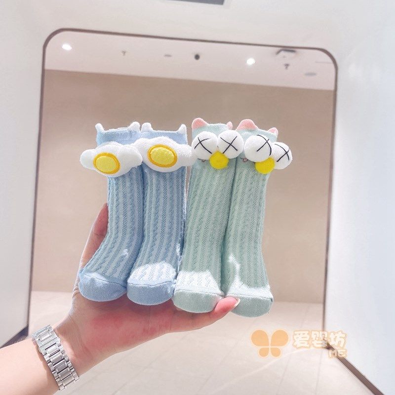 两双装婴儿袜子夏季时尚网眼薄纯棉袜男女宝宝夏天可爱防蚊中筒袜,童装/婴儿装/亲子装,儿童袜子(0-16岁),淘宝优惠券,粉丝福利购,淘宝优惠卷