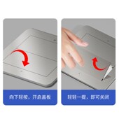 地插插座隐藏式 超薄双开门不锈钢防水地面盖板地插座隐形五孔网络