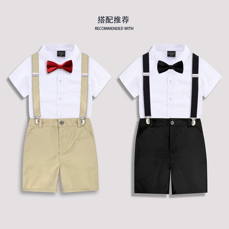男童礼服夏季儿童小西装套装花童英伦风小主持人背带裤钢琴表演服