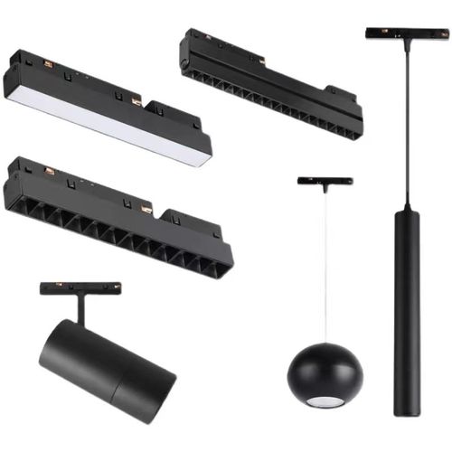 磁吸轨道灯套装LED无边框嵌入式射灯泛光线条餐厅客厅卧室无主灯