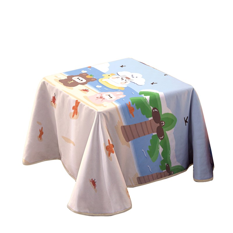 冬季保暖卡通烤火罩加厚防水夹棉电烤炉茶几套桌布家用方桌取暖罩