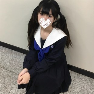 一封信圣母襟水手服绀色正统JK制服校供感学院风套装