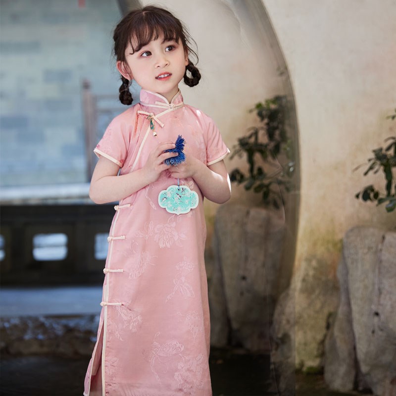 真丝包边全开襟2025儿童旗袍女小女孩夏季民国风女童夏女宝中国风
